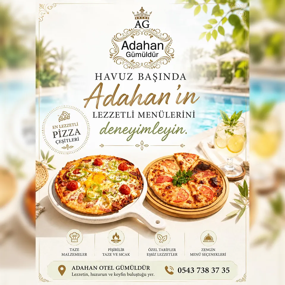 Lezzetli Menuler Restoran Deniz Kenari Havuz Basinda Adahan Hotel Gumuldur Otel Rezervasyonu izmir